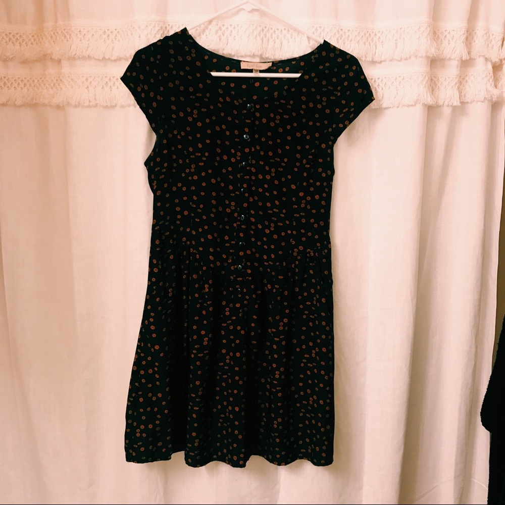 Fun2Fun Navy & Brown Pocket Summer Dress